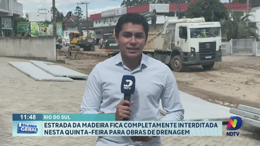 Interdição da Estrada da Madeira para Obras de Drenagem