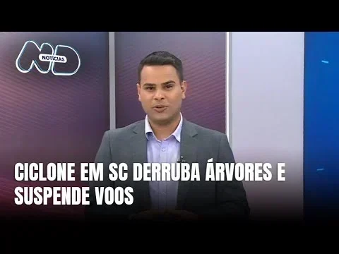 Ventania em Santa Catarina causa danos e suspende voos