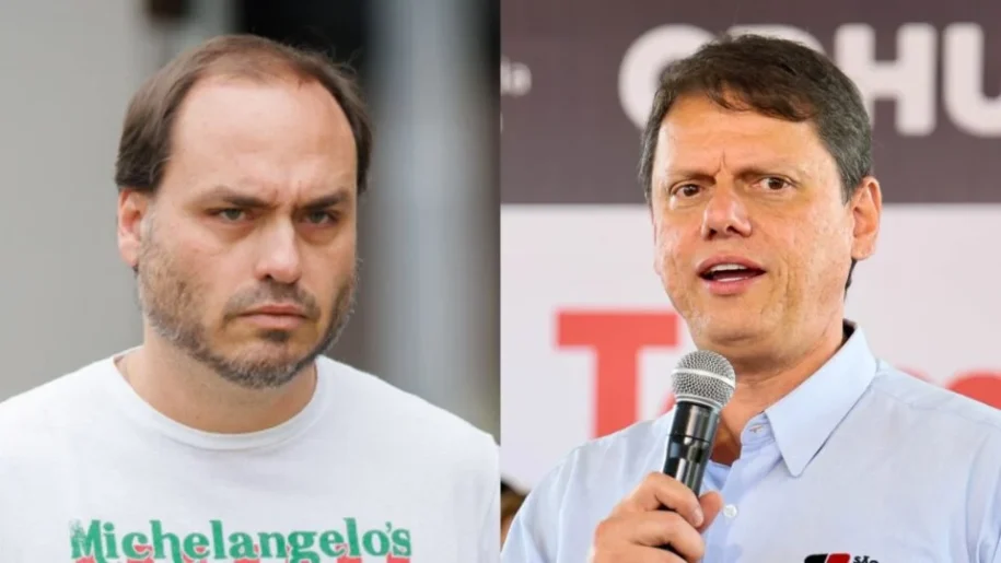 Carlos Bolsonaro almoça com Tarcísio após aval de Jair e polêmica de visita