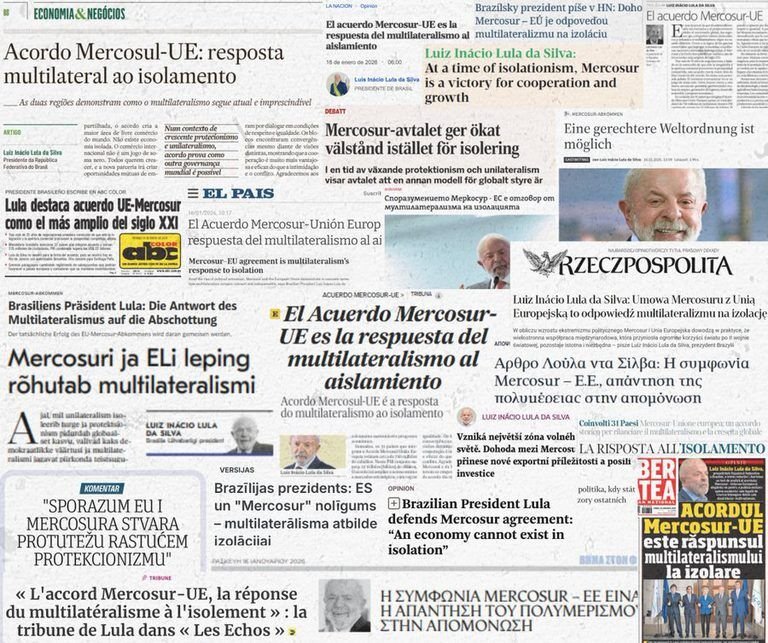 Lula destaca Acordo Mercosul-UE como marco do multilateralismo em artigo impactante