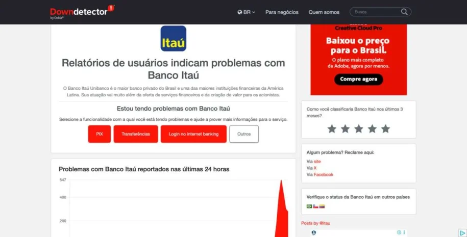 Banco Itaú confirma instabilidade no Pix e gera 500 reclamações de clientes