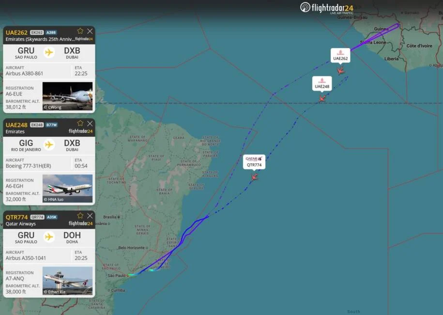 Emirates e Qatar Airways interrompem voos após ataques dos EUA e Israel ao Irã