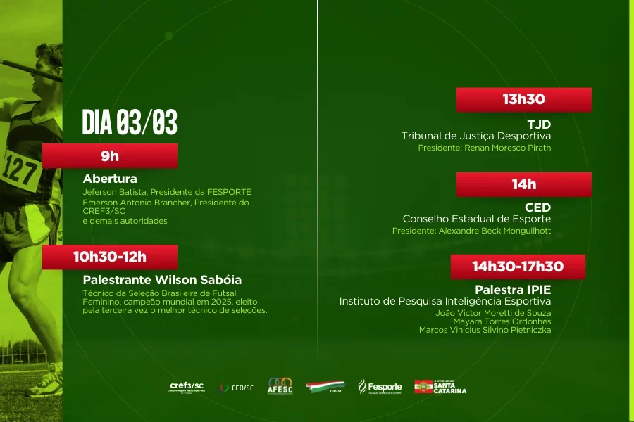 Fesporte e CED promovem 1º Encontro do Sistema Esportivo Catarinense em 2026
