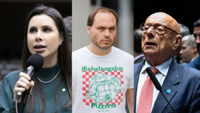 Flávio Bolsonaro confirma chapa pura do PL com Carlos e Carol para o Senado em SC