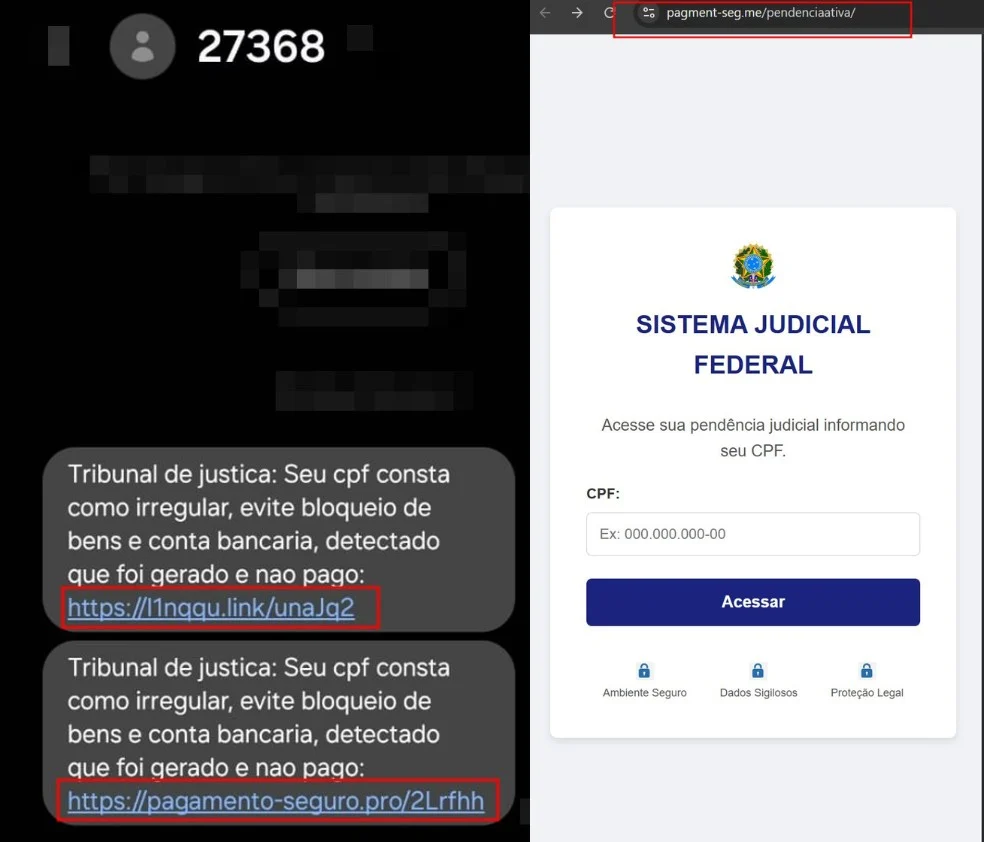 Perfil unpack64 revela golpe digital que usa falso processo judicial para extorquir