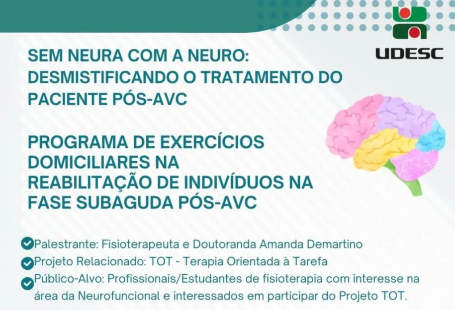 Udesc Cefid promove palestra gratuita sobre reabilitação pós-AVC em março