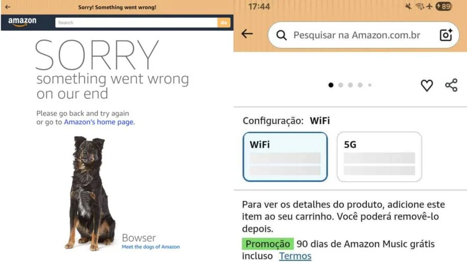 Amazon enfrenta instabilidades globais e usuários relatam erros críticos nesta quinta