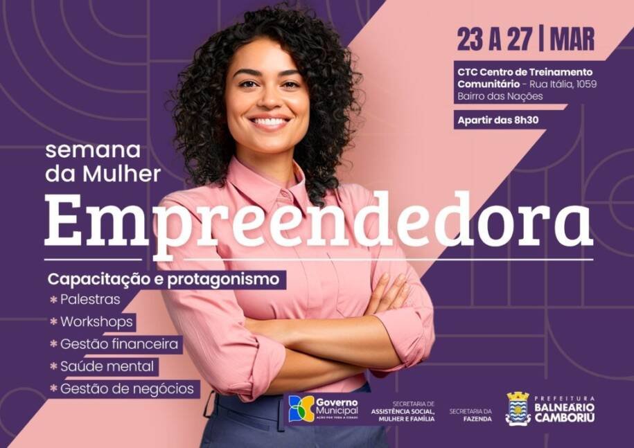 Balneário Camboriú lança 2ª Semana da Mulher Empreendedora com Claudia Dagnoni