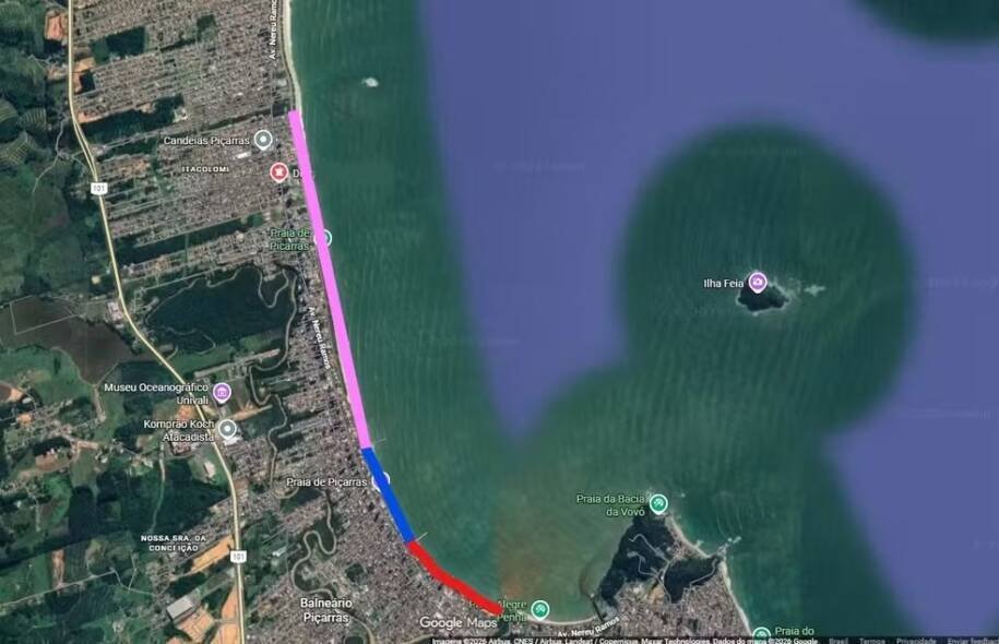 Balneário Piçarras: Obras de alargamento retiram Bandeira Azul de 3 praias