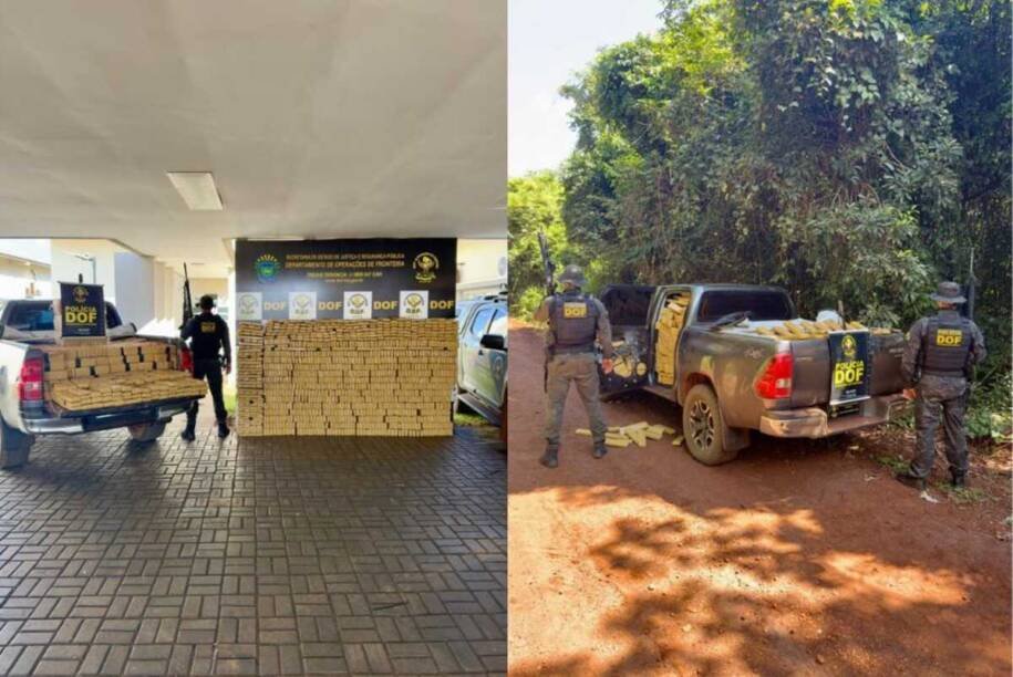 DOF localiza caminhonete roubada com 2 toneladas de drogas em milharal