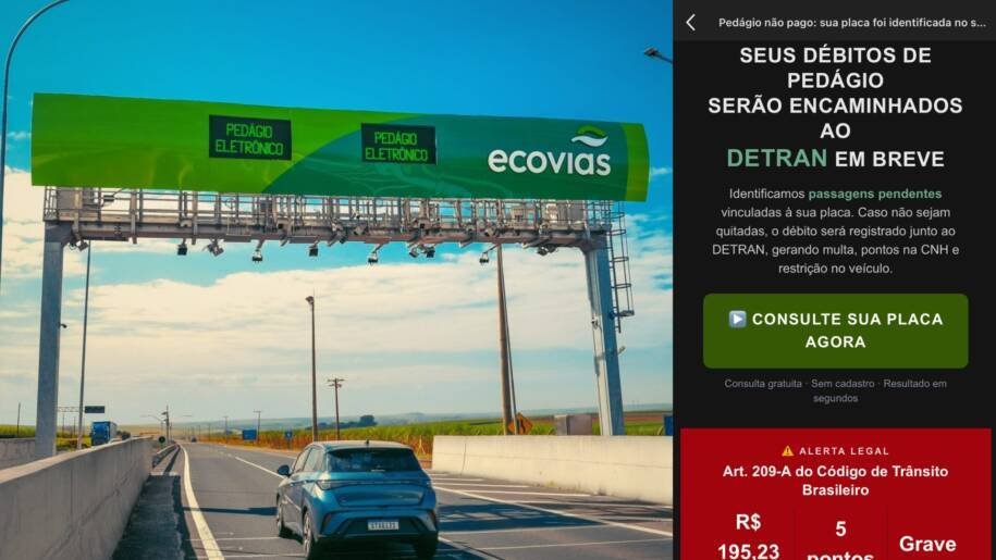 EcoRodovias alerta sobre golpe do pedágio digital com e-mails falsos ameaçadores