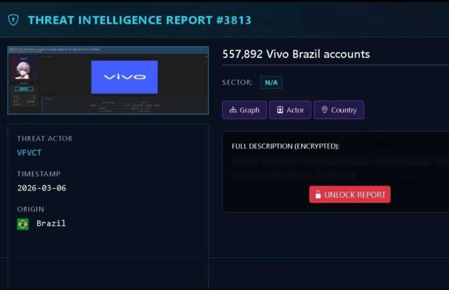 VIVO sofre megavazamento de dados e expõe 557.892 usuários em incidente grave