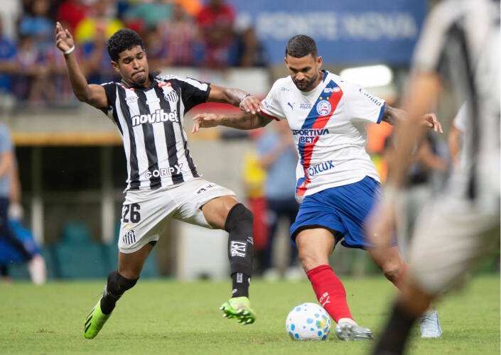 Bahia reage e empata com Santos em 2 a 2 após abrir 2 a 0 na Fonte Nova