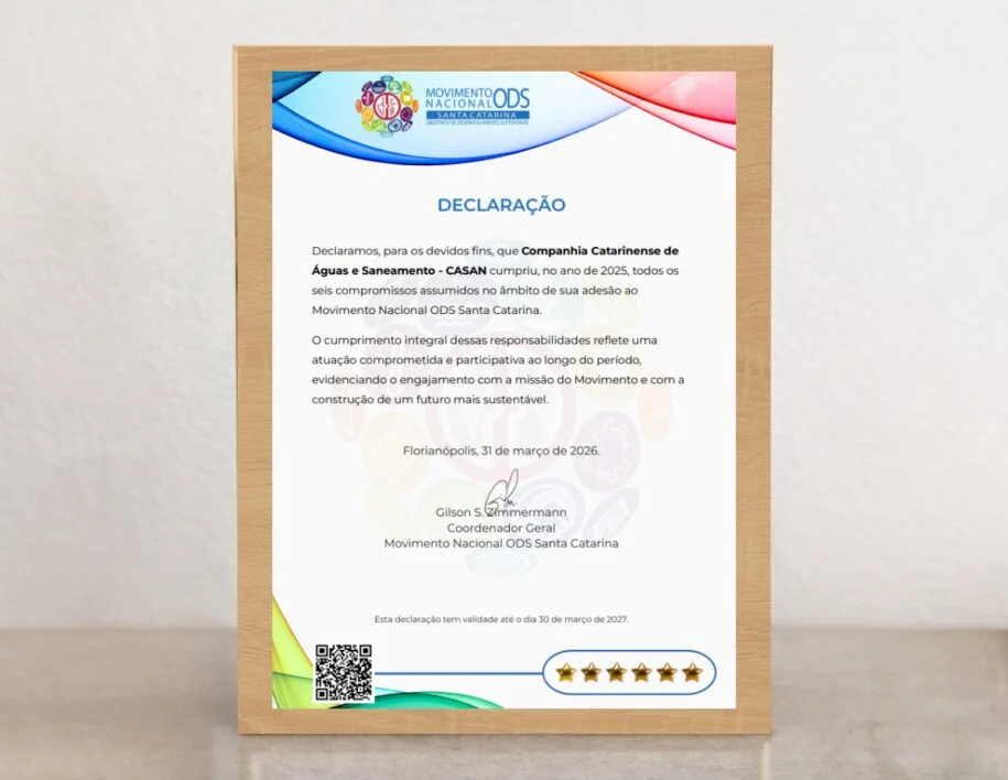 CASAN renova compromisso com a Agenda 2030 e fortalece sua agenda ESG