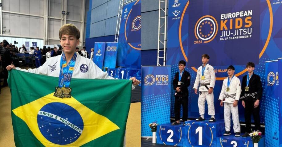 Davi Matello conquista título europeu de jiu-jitsu e brilha na Irlanda