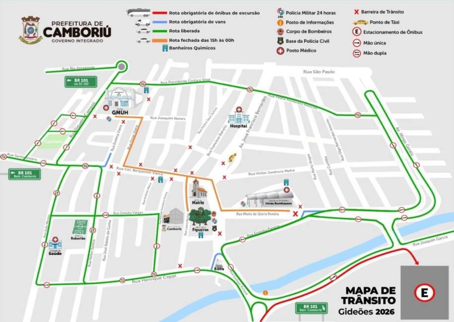 DEMUTRAN altera trânsito em Camboriú para Congresso dos Gideões 2026; veja mudanças!
