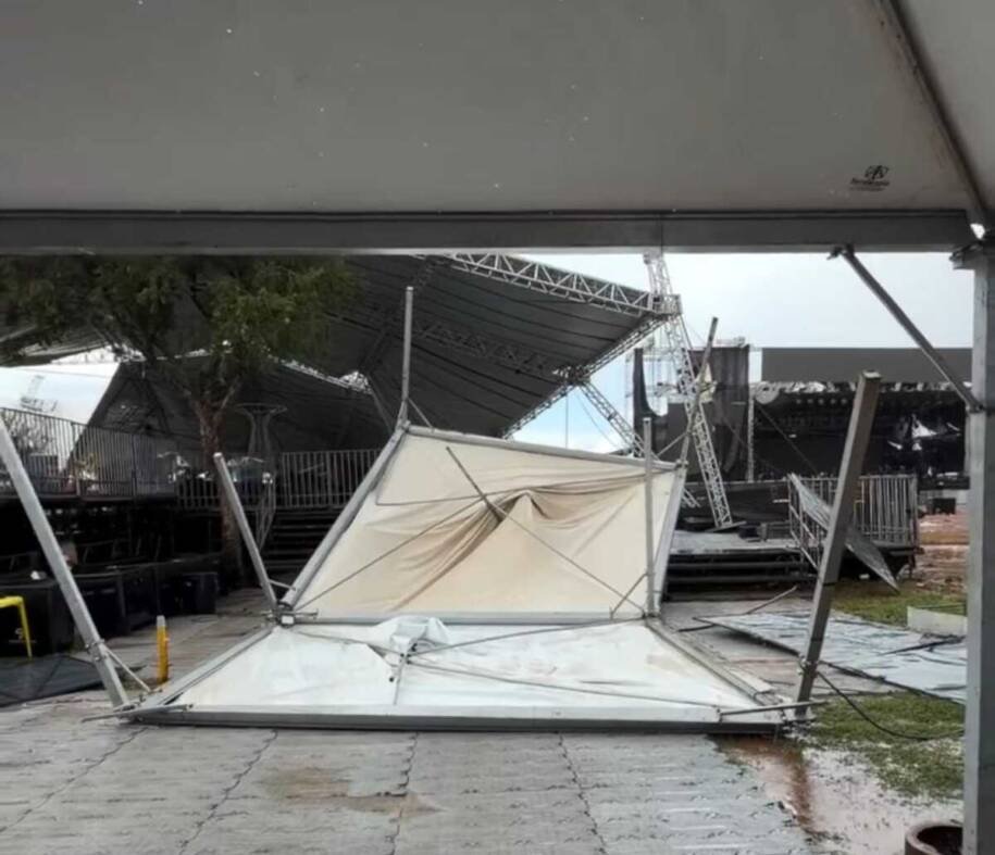 Expogrande sofre danos com vendaval em Campo Grande; show de Jads e Jadson em risco