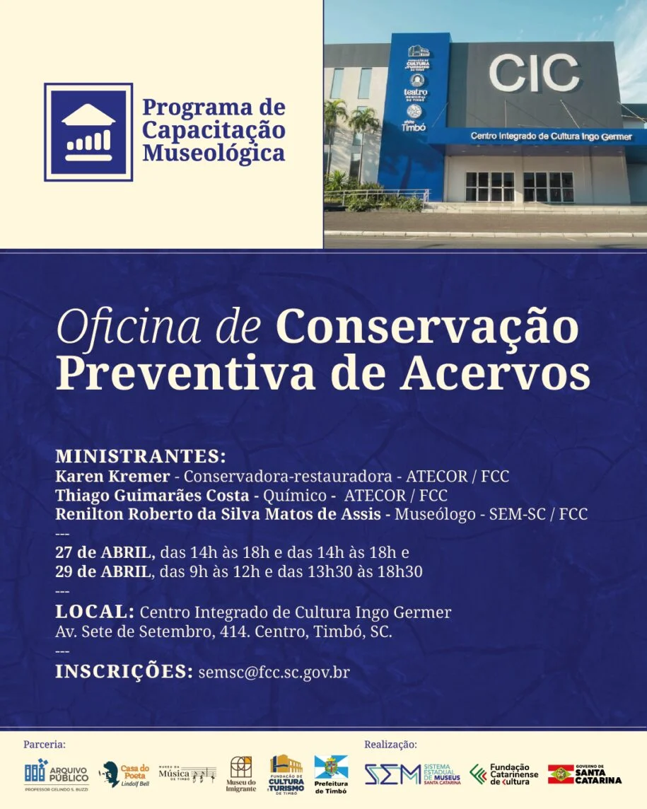 Fundação Catarinense de Cultura promove Oficina de Conservação em Timbó e gera expectativa