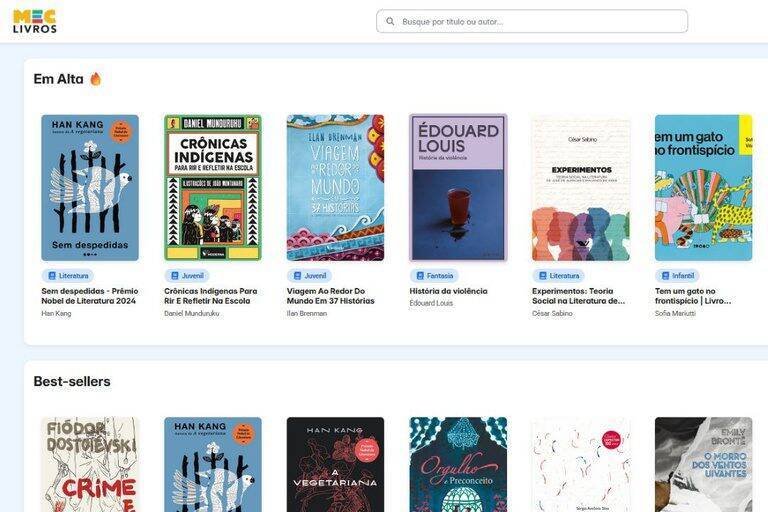 MEC Livros registra 122 mil empréstimos em uma semana e surpreende Brasil