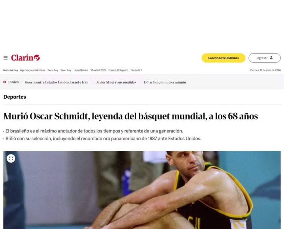 Oscar Schmidt, maior cestinha olímpico, morre aos 68 anos e choca o Brasil