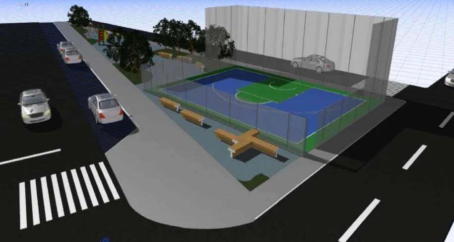 Prefeito Luizinho Américo assina ordem de serviço para Meia Quadra de Basquete