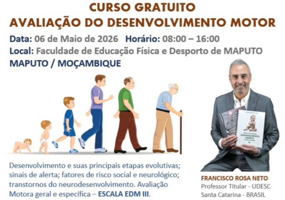 Professor Francisco Rosa Neto da Udesc promove curso de neurodesenvolvimento em Moçambique