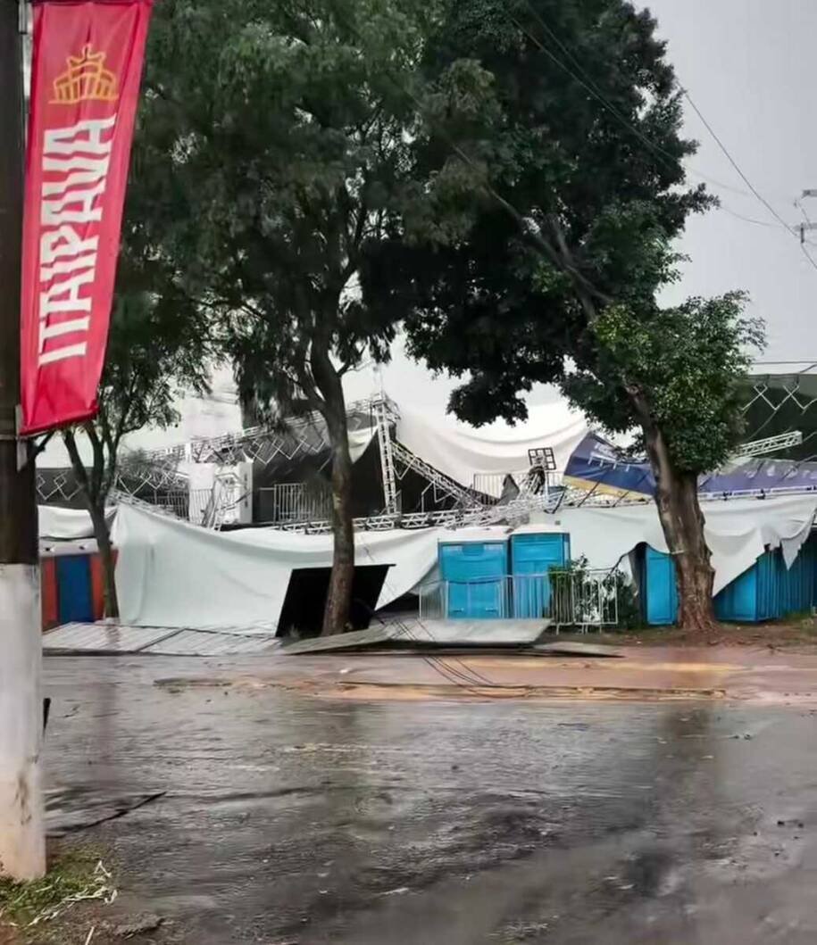 Temporal em Campo Grande causa estragos e cancela show da Expogrande