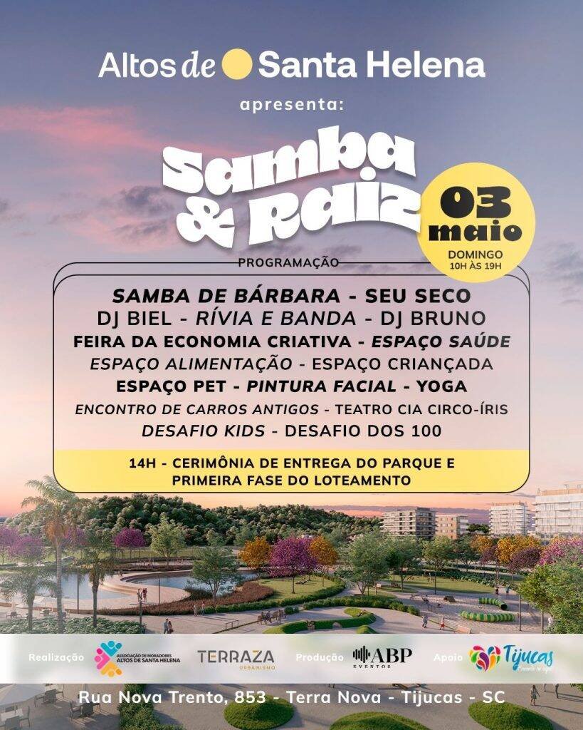 Tijucas recebe primeira edição do Samba&Raiz com atrações imperdíveis