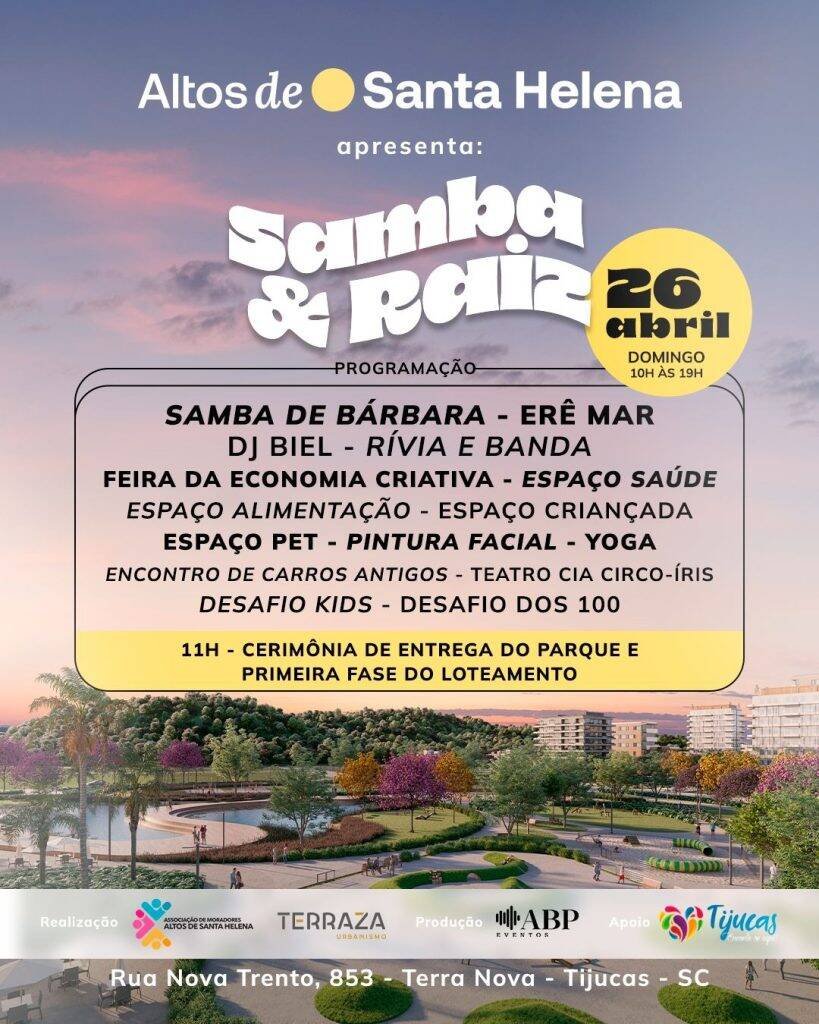 Tijucas recebe projeto Samba&Raiz com atrações imperdíveis neste domingo