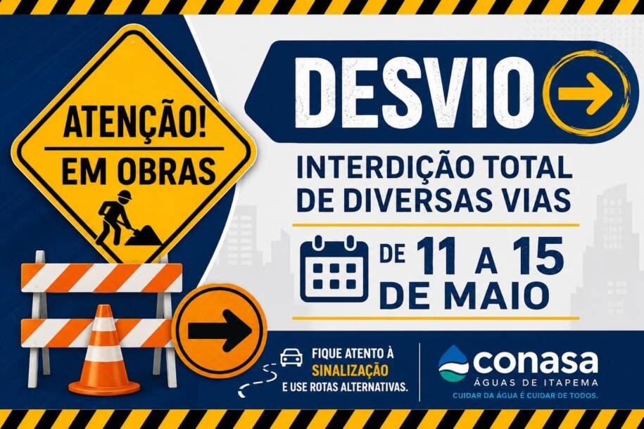 Conasa Águas de Itapema anuncia interdições em obras de esgoto e adutora