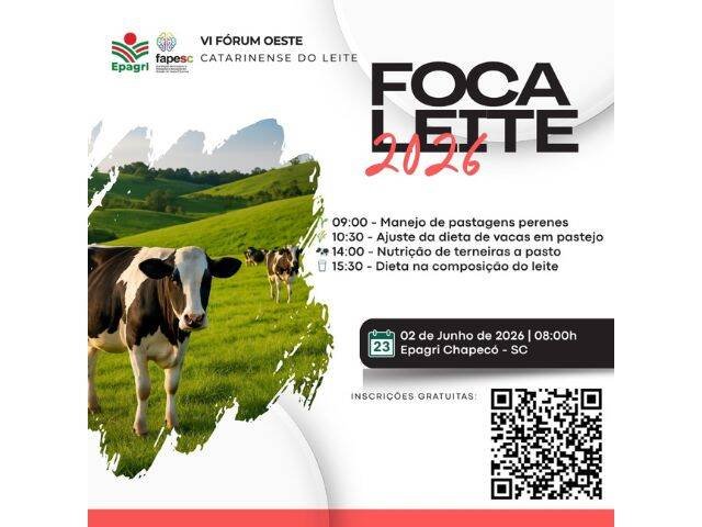Epagri promove VI Fórum Oeste Catarinense do Leite em Chapecó para debater inovação
