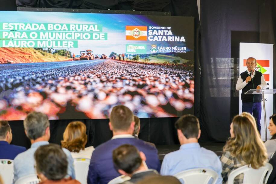 Governador Jorginho Mello assina ordem de serviço e investe R$ 9,3 milhões em Lauro Müller