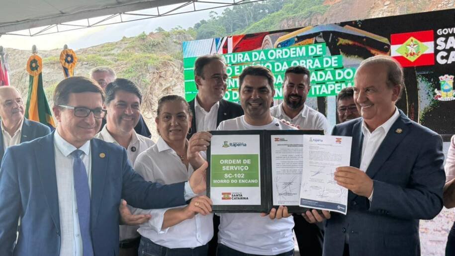 Governador Jorginho Mello e Prefeito Alexandre Xepa iniciam obra histórica em Itapema