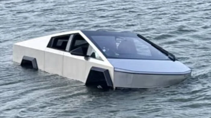 Motorista testa Cybertruck em lago no Texas e ignora promessa de Musk