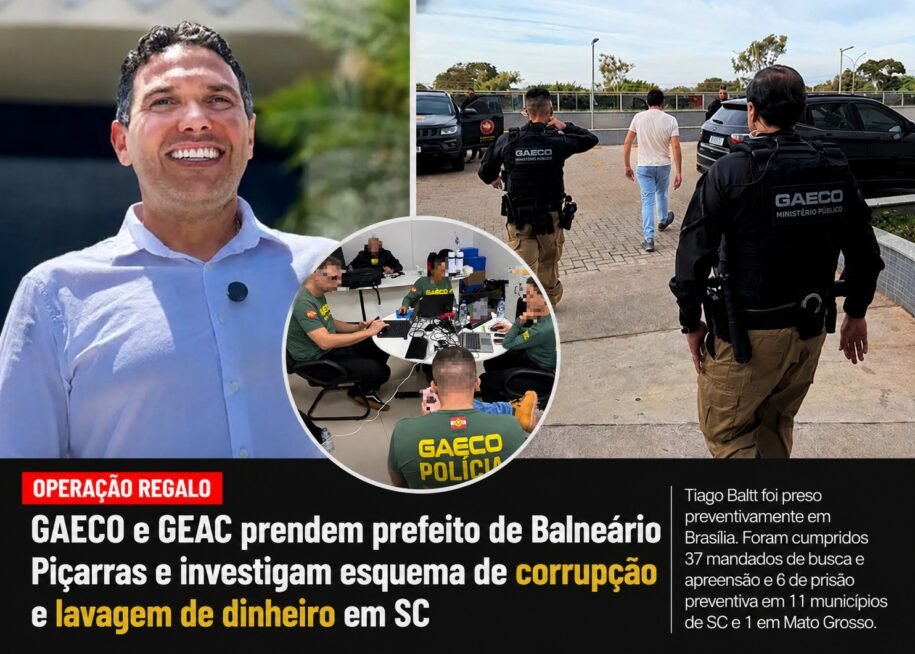 Prefeito Tiago Baltt é preso em Brasília pela Operação Regalo do MPSC