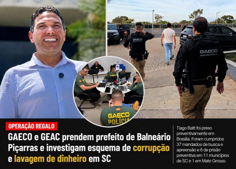 Prefeito Tiago Baltt é preso em Brasília pela Operação Regalo do MPSC