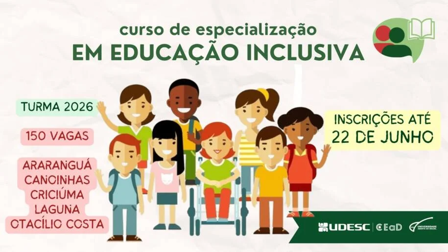Udesc abre 150 vagas para Especialização em Educação Inclusiva com aulas EAD
