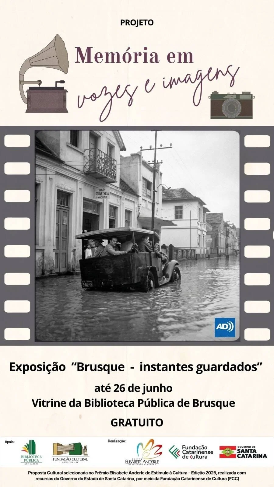 Biblioteca Ary Cabral exibe ‘Brusque – Instantes Guardados’ até 26 de junho