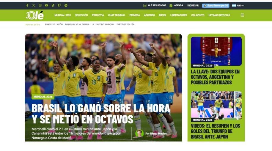 Brasil vence Japão nos acréscimos e gera críticas de jornais internacionais