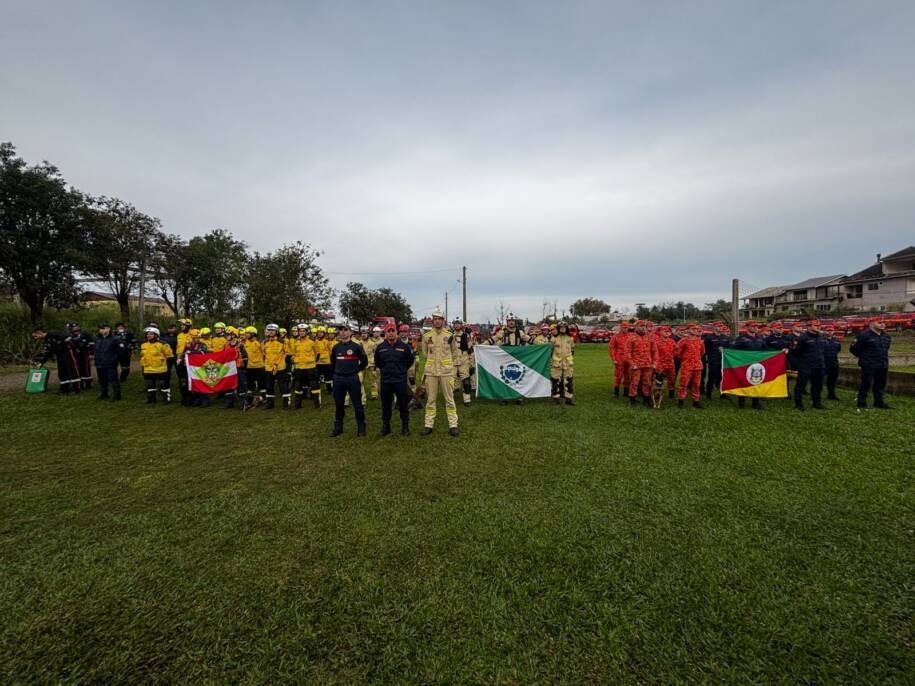 CBMSC encerra simulado em RS e se prepara para evento em Blumenau com 95 bombeiros