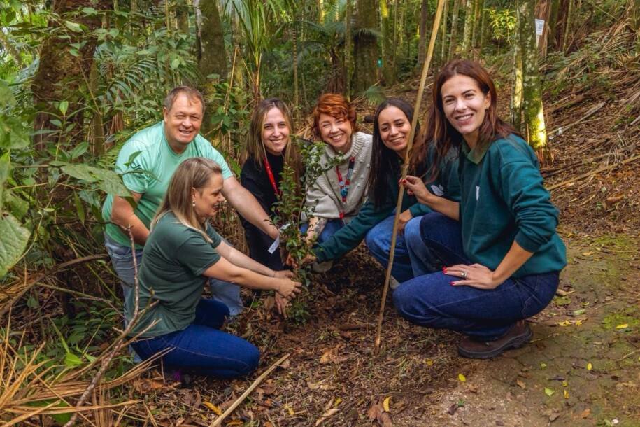 Empresas Elas por Elas e Portonave plantam 112 árvores e compensam carbono