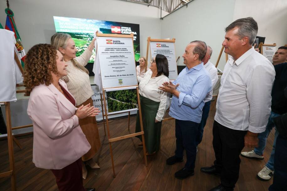 Governador Jorginho Mello anuncia R$ 10,7 milhões em investimentos em Dona Emma