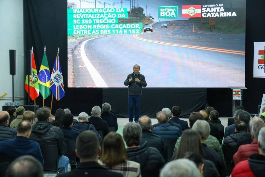 Governador Jorginho Mello entrega revitalização da SC-350 e gera expectativa em Caçador
