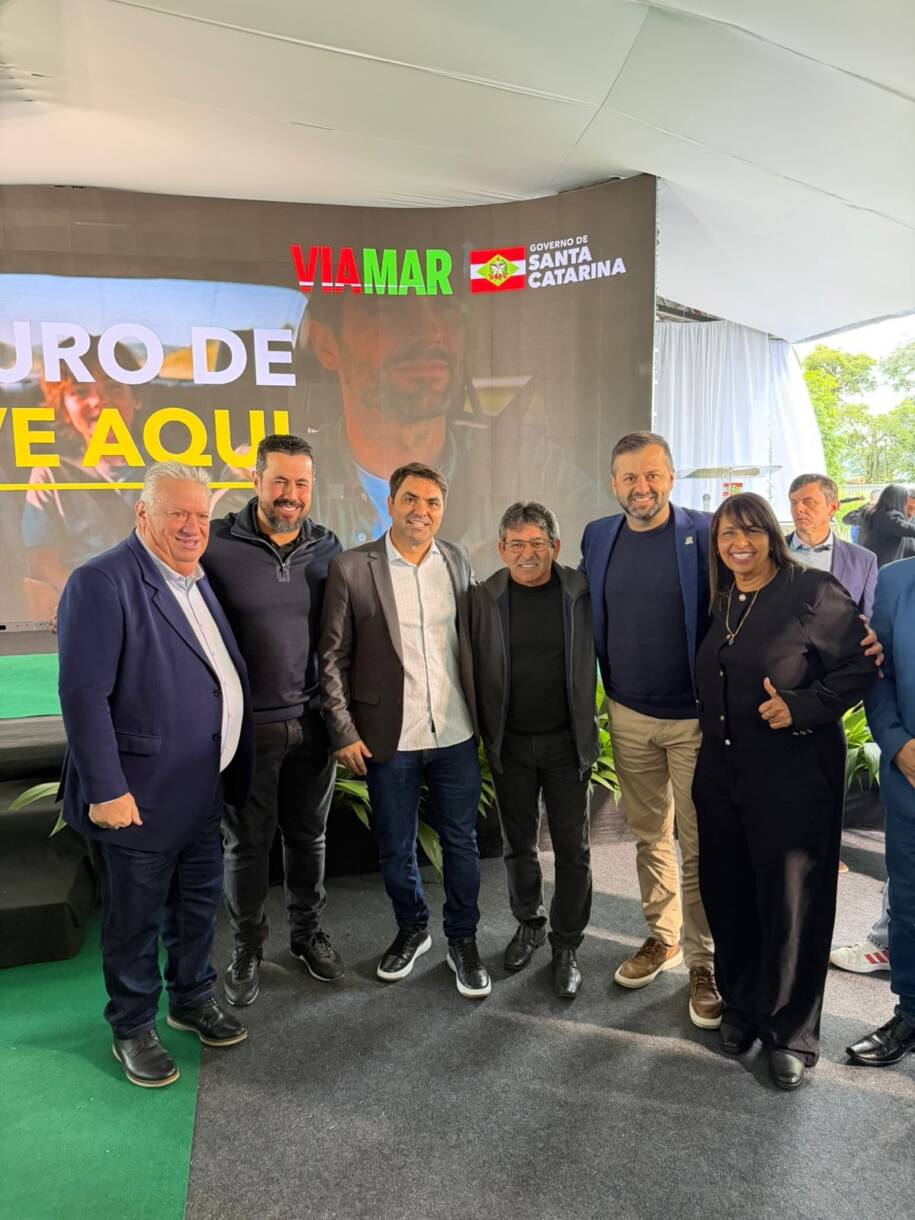 Governador Jorginho Mello lança edital da ViaMar com apoio de Xepa em Itajaí