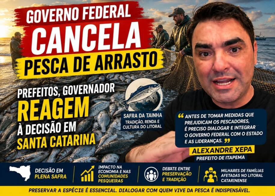 Ministério da Pesca suspende pesca de arrasto da tainha e gera crise em SC