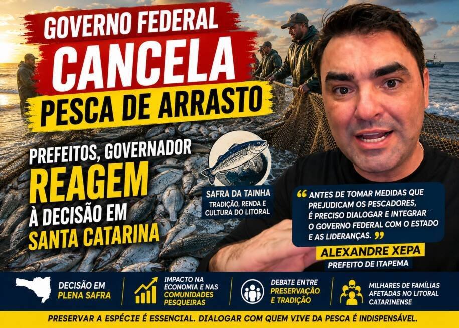 Ministério da Pesca suspende pesca de arrasto da tainha e gera crise em SC