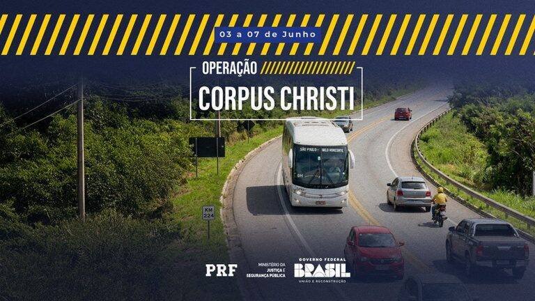 Polícia Rodoviária Federal inicia Operação Corpus Christi 2026 e alerta para aumento de sinistros