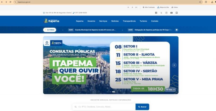 Prefeitura de Itapema convoca população para sugerir orçamento de 2027