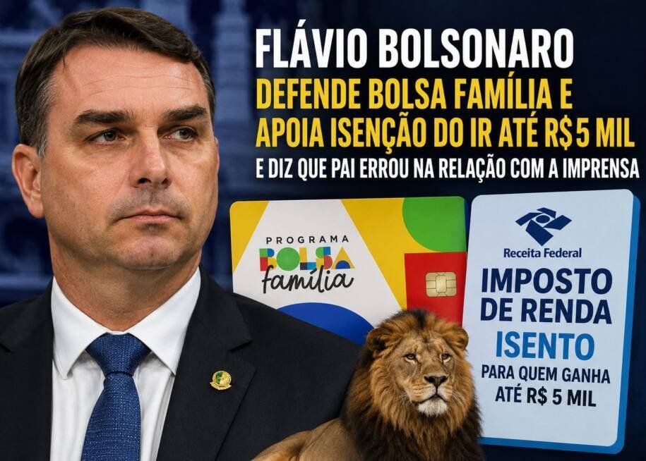 Senador Flávio Bolsonaro defende Bolsa Família e reconhece erros do governo