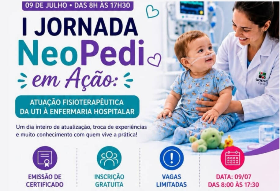 Udesc Cefid realiza 1ª Jornada NeoPedi em Ação com foco em UTI neonatal e pediátrica